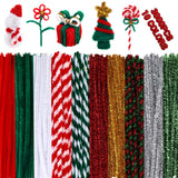 Yunsailing 3000 Pcs Christmas Pipe Cleaners Bulk, 10 Bright Colors Chenille Stems Craft Supplies for Christmas DIY Crafts Art Pr