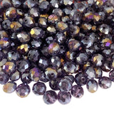 Jmassyang Briolette Rondelle Faceted AB Crystal Glass Beads for Jewelry Making Bracelets Necklaces Earrings (Violet AB, 6x8mm)