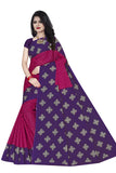 TAMAIRA FASHION Plain Weave Womens Pure Cotton Saree Without Blouse Piece (973_Pink and Purple)