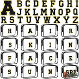 Huhumy 12 Personalized Initial A-z Preppy Patch Clear Makeup Bag Initial Letter Beach Travel Toiletry Cosmetic PVC Bag DIY Cheni