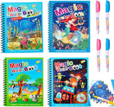 ATETO 4Pc Water Coloring Books for Kids, Water Painting Drawing Book for Toddlers 210 Years, Reusable & TravelFriendly, Fun an