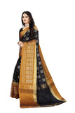 Leriya Fashion Soft Cotton & Silk Saree For Women Half Sarees Under 349 2020 Beautiful For Women Saree Free Size With Blouse Piece (Black-Coffe)
