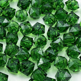 300pcs 8mm Acrylic Cube Faceted Acrylic Beads with Hole Plastic Spacer for Bracelets Necklace Earring Making Supplies (Deep Gree