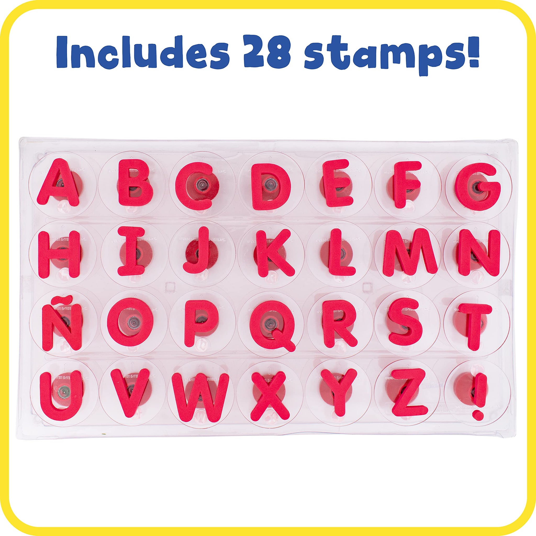 Ready 2 Learn Giant Stampers - Alphabet - Uppercase - Set Of 28 - Easy To Hold Foam Stamps For Kids - Arts And Crafts Stamps For