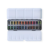 Etchr 24 Watercolor Paint Pan Set Professional Student Series Watercolor Travel Set Bright Lightfast Watercolors