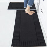 BEQHAUSE-Kitchen-Rugs-and-Mats,2 PCS Non Slip Kitchen Floor Mat,Absorbent Kitchen Mat Set Machine Washable Kitchen Runner Rug Bl