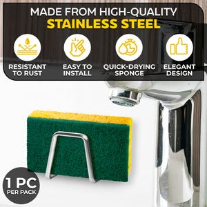 NADOBA Sink Sponge Holder for Kitchen Sink - Stainless Steel Soap Holder Kitchen Sink Accessories Dish Sponge Holder for Sink Ca
