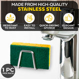 NADOBA Sink Sponge Holder for Kitchen Sink - Stainless Steel Soap Holder Kitchen Sink Accessories Dish Sponge Holder for Sink Ca