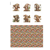 Patchwork Forest Girl Cotton Fabric Panel - Six 10 10 inch Designs + Bonus 29.5 19.6 inch Patchwork Sheet, 100% Turkish Cotton