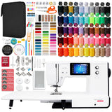 Bernette B77 Deco Sewing & Quilting Machine Bundle with 93 Thread Spools and 200+ Piece Accessory Kit