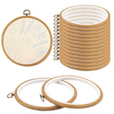 Framendino, 15 Pack Round Embroidery Hoops 6 Inch Imitated Wood Display Frame Circle Cross Stitch Hoop Ring for Hanging Ornament