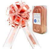 Allgala 10-PC 8 Inch Jumbo 2.5 Inch (6.4CM) Width Organza Ribbon Pull Flower Bow for Gift Wrapping Baskets Wedding D cor - Rose
