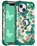 Hekodonk for iPhone 13 Case/iPhone 14 Case,Three Layer Heavy Duty Shockproof Protection Hard Plastic+Soft Silicone Full Body Dro
