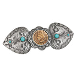 American Coin Treasures Indian Head Penny Coin Pewter Western Hair Barrette | Genuine United States One Cent Coin | Hair Accesso