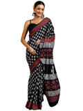 Libas Women'S Cotton Saree (16108_Black)