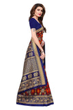 Gosriki Women'S Mysore Silk Tassels Border Bird Printed Saree With Dark Blue Blouse,Dark Blue,,B07HX6Q8MF