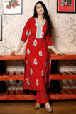 Anni Designer Women'S Rayon Viscose Printed Straight Kurta With Pant & Dupatta (Belagavi Red-Vks01_Xxl_Red_Xx-Large),Red,2XL,,,