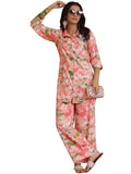 Libas Womens Printed Silk Blend Co-Ord Set For Women