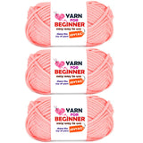 Pink Yarn for Crocheting and Knitting Cotton Crochet Knitting Yarn for Beginners with Easy-to-See Stitches Cotton-Nylon Blend Ea