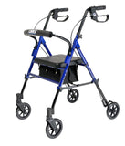 Lumex Set n Go Rollator, Height-Adjustable, Rolling Walkers for Seniors with Seat, Blue