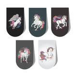 woopme Cartoon Unicorn Theme Printed Magnetic Bookmark Note Books Lovers Readers Gift Magnetic Page Clips Folding 5 PCs