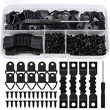 Yuisi 251Pcs Photo Hanging Hook For Wall, Including 50 Pcs Sawtooth Picture Frame Hanging, 50 Pcs Triangle Ring Hanger, 150 Pcs 