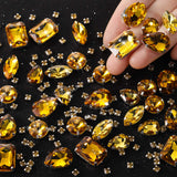 WILLBOND 156 Pcs Sew on Rhinestones Claw Flatback Crystal Rhinestones Metal Prong Setting Gems Acrylic Glass Sewing Gems for Clo