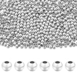 Chuyau 600pcs 2mm Silver Filled Spacer Beads for Jewelry Making Seamless Smooth Metal Brass Beads for DIY Bracelets Necklace Ear