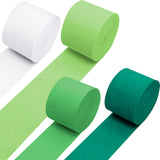 PheiLa Green Party Supplies, 4 Rolls Green and White Crepe Paper Streamers for DIY Gift Wrapping Paper Birthday Baby Shower Wedd