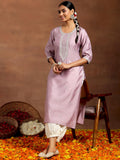 Libas Women'S Silk Straight Kurta (G2738_Purple Purple L
