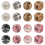 Fashewelry 19pcs Polymer Clay Rhinestone Beads 16mm Disco Round 14.5mm Cube Spacer Beads for DIY Beadable Pen Lanyards Keychain 
