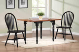 Sunset Trading Selections 48 Rectangular Extendable Drop Leaf Dining Table - Antique Black With Cherry - Seats 6