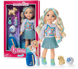 American Girl, AG Sisters Jozette Doll, with Blue Eyes, Long Wavy Blonde Hair with Blue Highlights, 14.5, Ages 4+