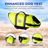 Paws Aboard Dog Life Jacket, Fashionable Dog Life Vest For Swimming And Boating - Neon Yellow