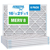 Aerostar 16.5x21.625x1 MERV 8-6 Count - High Efficiency Pleated HVAC, Furnace & Air Conditioner Filters - Removes Dust, Lint, Mo