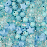 260pcs John Bead Assorted Blue Star Plastic Beads for DIY Craft Jewelry Bracelet Necklace Making