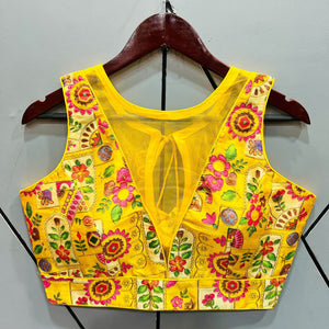 Vihu Fashion Women'S Phanotm Silk Floral Sleeveless Saree Blouse