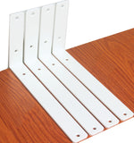 4 Pack - L 11 x H 6 x W1.5, 5mm Thick White L Shelf Bracket, Iron Shelf Brackets, Metal Shelf Brackets, Floating Shelf, Shelf Su
