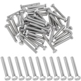 Zonon 50 Pcs 3/8-16 x 2-1/2 Hex Head Screw Bolt 18-8 (304) Stainless Steel Hexagon Bolts, Fully Threaded, Plain Finish, External