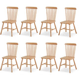 Saylike Dining Chairs Set of 8, Farmhouse Solid Wood Windsor Kitchen Chairs Set with Spindle Back for Restaurant Dining Room (8,