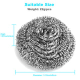 15 Pack Steel Wool Scrubber, Metal Kitchen Scrubbing Sponges, Dishwashing Scouring Pads Heavy Duty, Premium Stainless Steel Scru