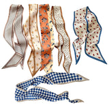 6 Pcs Various Floral Patterns Satin Scarf For Hairs, Bohemian Head Scarf For Women Stylish Hair Scarfs, Great For Hair Styling O