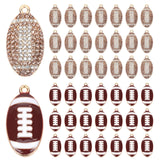 MARFOREVER Sports Charms, 40 Pcs/20 Pairs Football Charms for Jewelry Making, Enamel Rhinestone Ball Game Charm Pendants for Bra