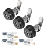 Kitmose 3 Pack Combination Cabinet Cam Lock Password Coded Lock with 1-1/8''Cylinder and Chrome Finish, Security Combi-Cam Locks