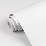 Qianglive White Contact Paper Solid White Peel and Stick Wallpaper 17.3x1200 Matte Self Adhesive Waterproof Vinyl Roll for Bathr