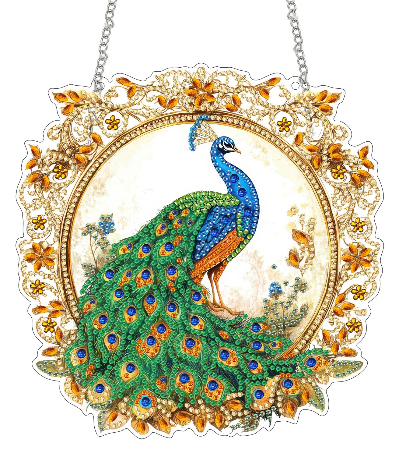SKRYUIE Hanging Diamond Art Kits for Adults Peacock, DIY Window Pendant Diamond Painting Kit Sun Catcher, Special Shaped Crystal