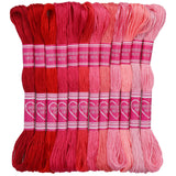 Dercuy Embroidery Floss,12 Skeins Red Embroidery Thread,Friendship Bracelet String for DIY Making,Embroidery Crafts
