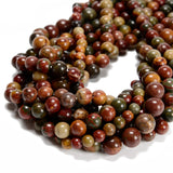 48Pcs Picasso Jasper Red 8mm Beads Natural Stone Round Gemstone Genuine Real Stone for DIY Bracelet Jewelry String Making