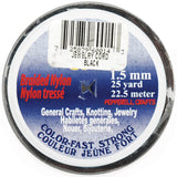 Pepperell Braiding Shiny Jewelry Cord, 1.5 Mm X 25 Yd, Black