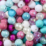 BERMRO 16mm Acrylic Bead 100pcs Focal Spacer Bead Chunk Bubblegum Beads for DIY Crafting Necklace Bracelet Jewelry Making Keycha